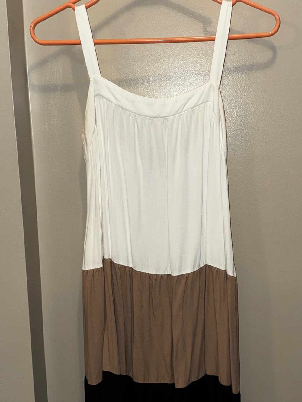 Colorblock Sleeveless Maxi Dress - White, Brown, Black